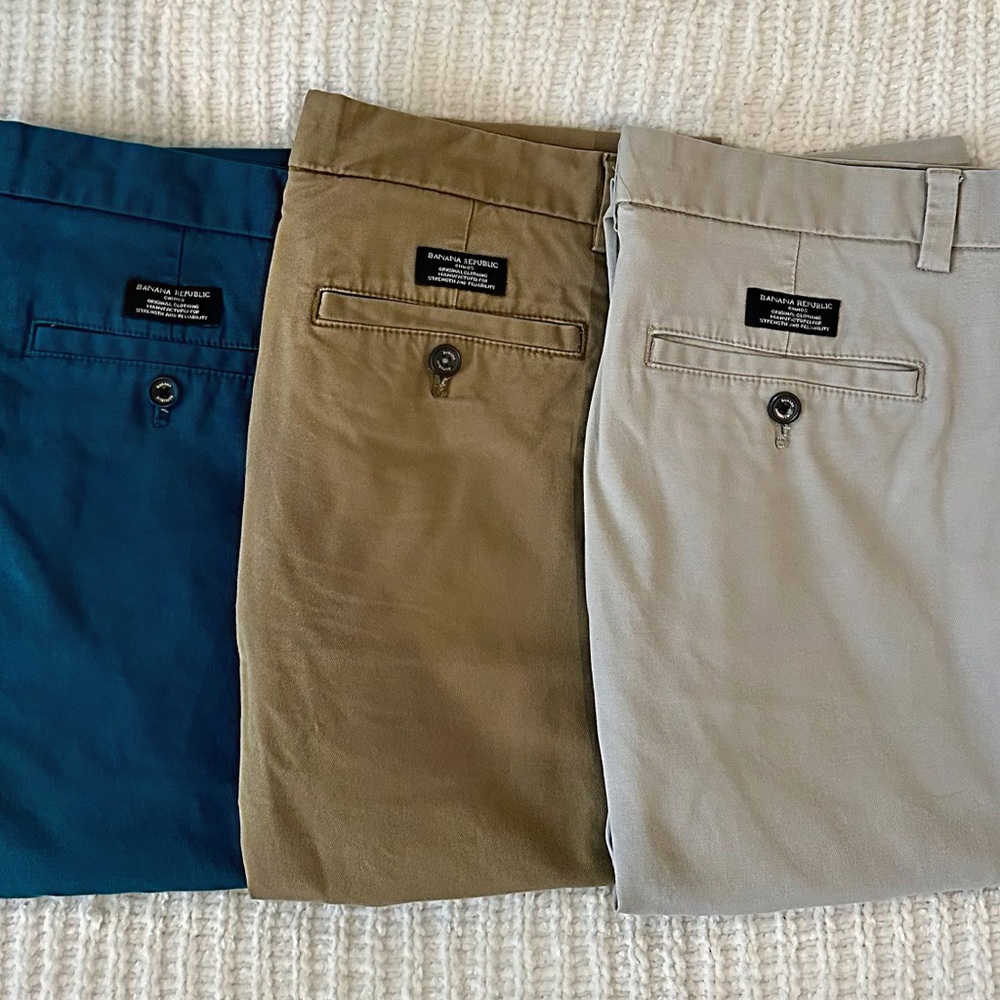 Banana Republic Men's Chinos - Blue, Brown, Gray